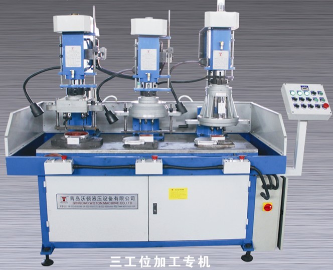 三聯(lián)桌式二鉆一攻液壓導(dǎo)螺桿自動鉆攻機(jī)床